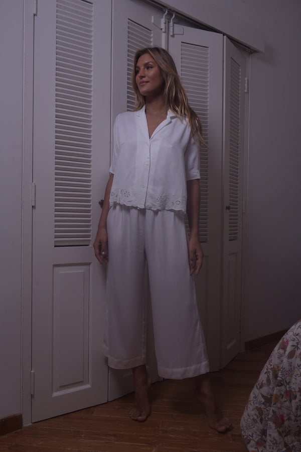 Magnolia Cropped Pyjama Top