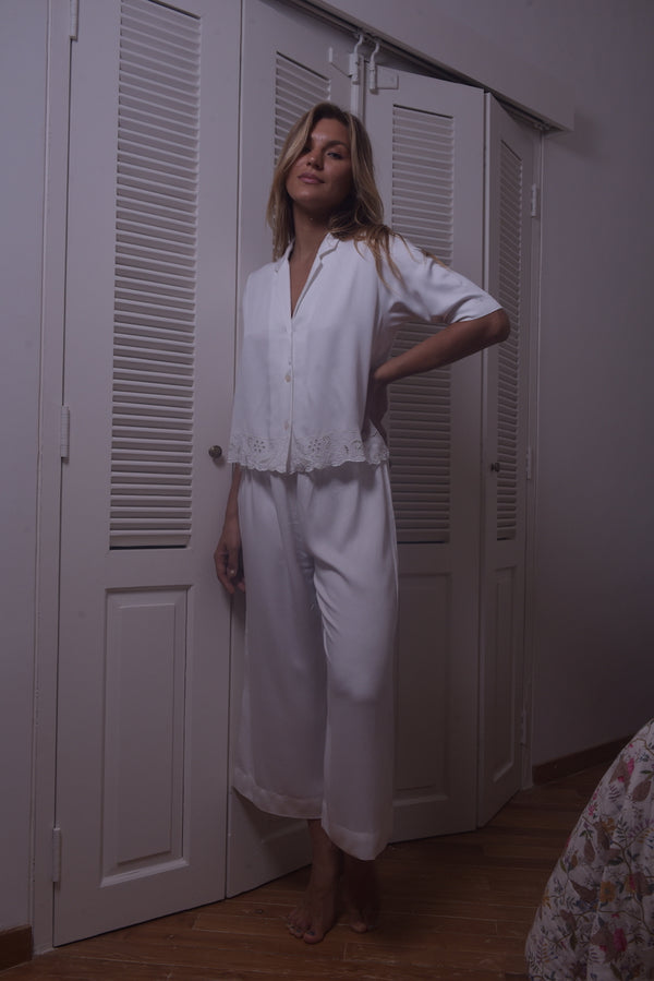 Magnolia Cropped Pyjama Top