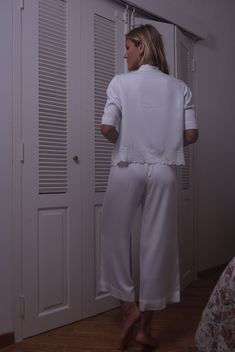 Magnolia Cropped Pyjama Top